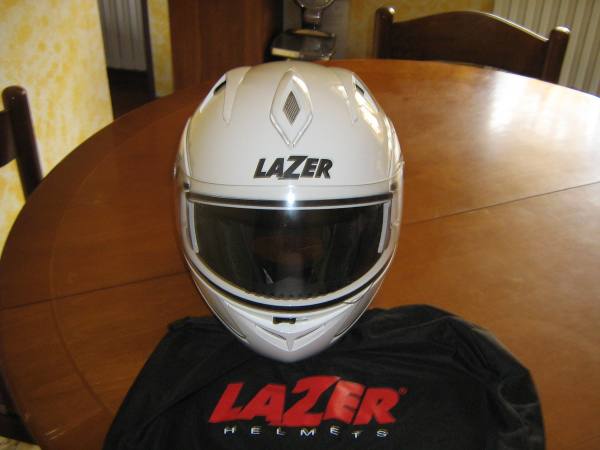 casco modulare lazer xs 53/ 54 con scatola e panno usato poco bianco