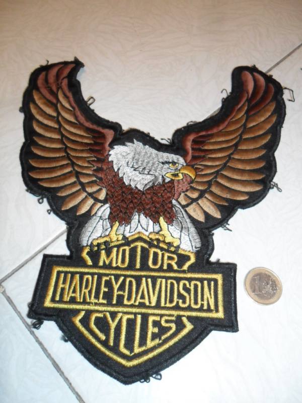 Toppa personalizzata - Testa d'aquila Harley Davidson - Marrone vintage